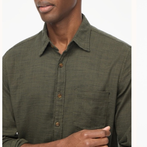 J crew Slub dobby shirt Loden Green Navy - Picture 2 of 4